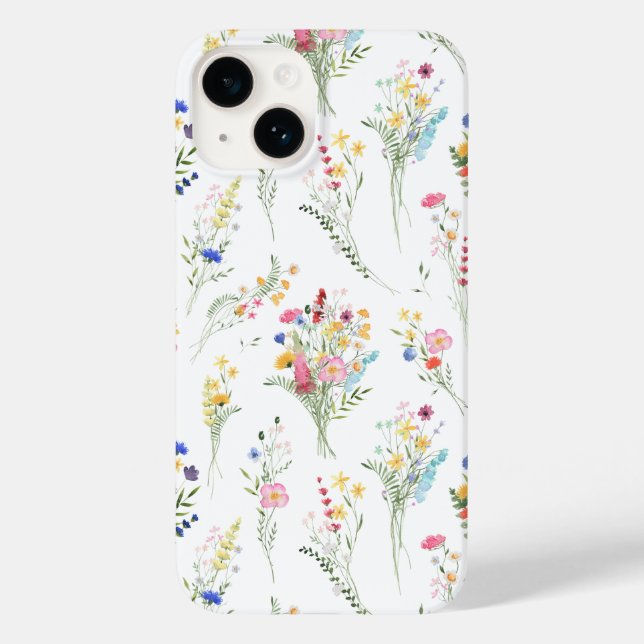 Wildblumen-Wasserfarben-Blumenmuster Case-Mate iPhone Hülle (Rückseite)
