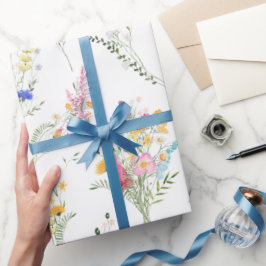 Wildblumen-Wasserfarben-Blumenmuster Geschenkpapier
