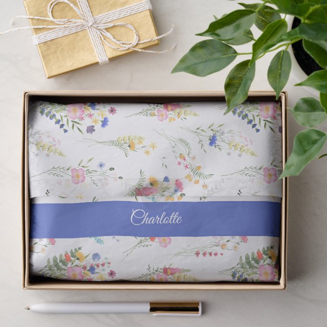 Wildblumen-Wasserfarben-Blumenmuster Seidenpapier (Geschenk)