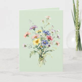Wildblumen-Wasserfarbenstrauß Karte