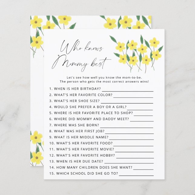 Wildblumen Wer Mami am besten kennt (Vorne/Hinten)