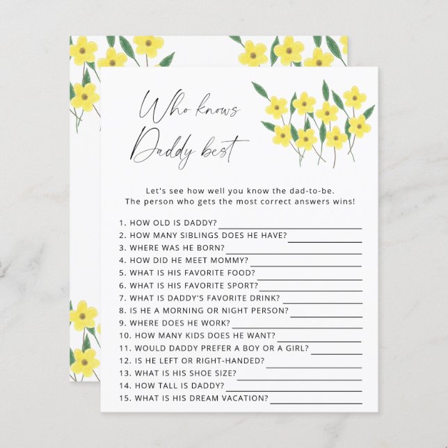 Wildblumen Wer Papa am besten kennt (Vorne/Hinten)