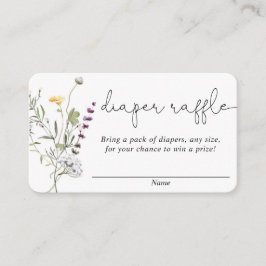 Wildblumen werfen Babydusche mit Gewinnkarten Begleitkarte