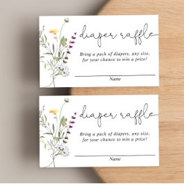 Wildblumen werfen Babydusche mit Gewinnkarten Begleitkarte