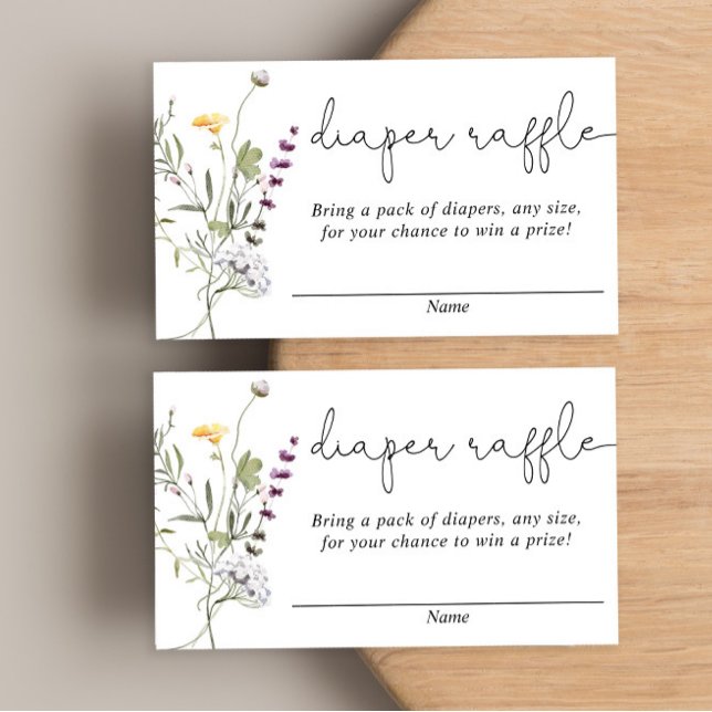 Wildblumen werfen Babydusche mit Gewinnkarten Begleitkarte (Von Creator hochgeladen)