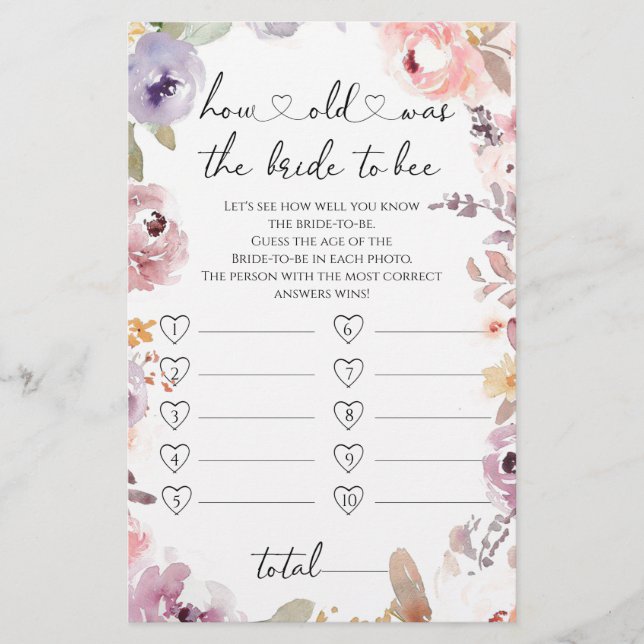 Wildblumen Wie alt war die Braut, um zu spielen (Vorderseite)