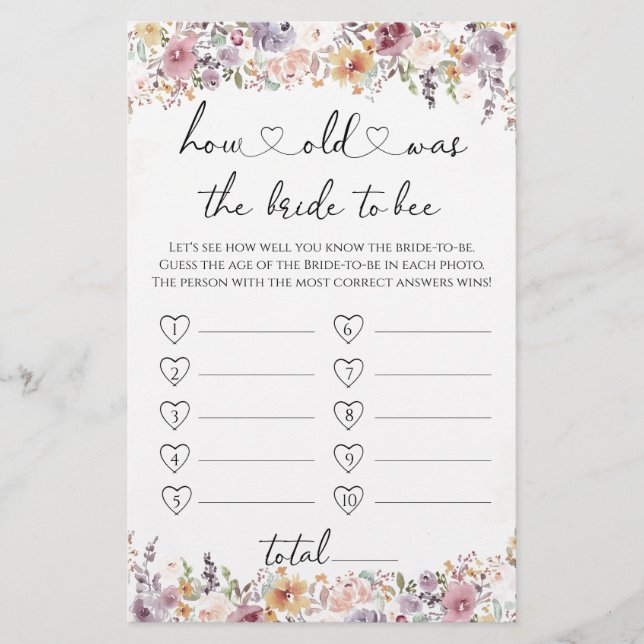 Wildblumen Wie alt war die Braut, um zu spielen (Vorderseite)