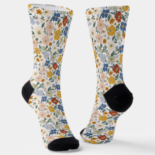 Wildblumen-Wiese Boho-Muster Socken