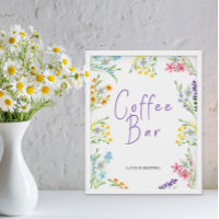 Wildblumen-Wiese-Brautabschiedskaffee-Bar-Schild