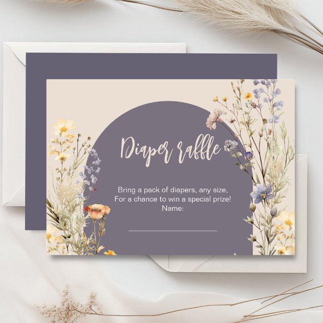 Wildblumen Wiese elegante Babydusche Begleitkarte (Little wildflower baby shower invitation rustic boho watercolor botanical meadow, baby in bloom)