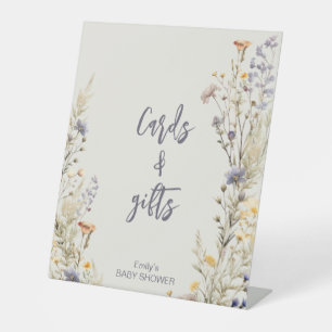 Wildblumen Wiese elegante Babydusche Sockelschild