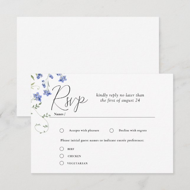 Wildblumen-Wiese für Hochzeitsszenarien Begleitkarte (Vorne/Hinten)