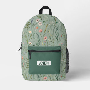 Wildblumen-Wiese-Grüner Rucksack