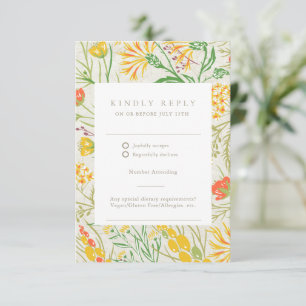 Wildblumen-Wiese QR-Code Outdoor-Hochzeit RSVP Karte