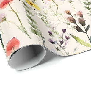 Wildblumen-Wiesen-Cottagecore-Blumenstil Geschenkpapier