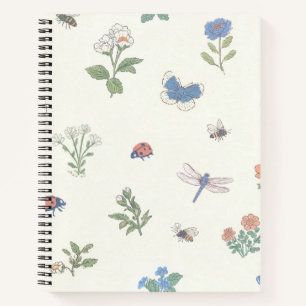 Wildblumen-Wiesen-Muster Botanischer Garten Floral Notizbuch