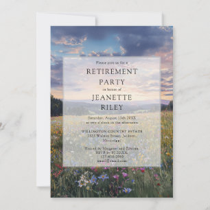 Wildblumen-Wiesen-Ruhestandsfeier Einladung