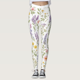 Wildblumen-Wiesen-Watercolor-Blumen-Leggings Leggings