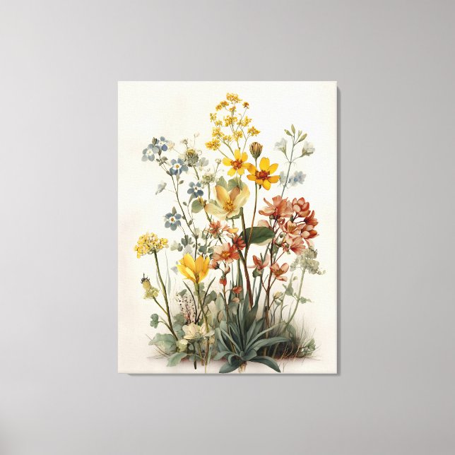 Wildblumen-Wiesenstrauß Leinwanddruck (Vorderseite)