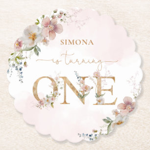 Wildblumen Wild Ein rötlich-rosa-Mädchen Geburtsta Untersetzer