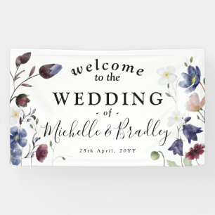 Wildblumen 'Willkommen bei' Chic Boho Hochzeit Banner