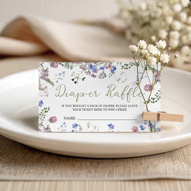 Wildblumen-Windel-Raffle-Tickets Begleitkarte (Von Creator hochgeladen)