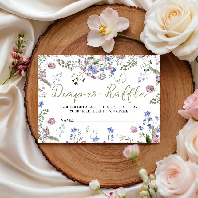 Wildblumen-Windel-Raffle-Tickets Begleitkarte (Von Creator hochgeladen)