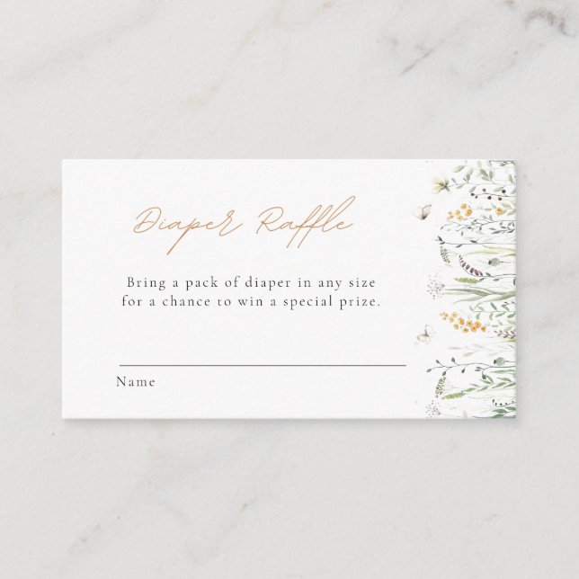 Wildblumen Windelung Begleitkarte (Vorderseite)