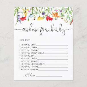 Wildblumen wollen Baby Shower Game