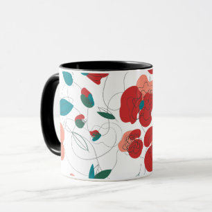 Wildblumen-Wunderland   Stilisiertes Blumenmuster Tasse