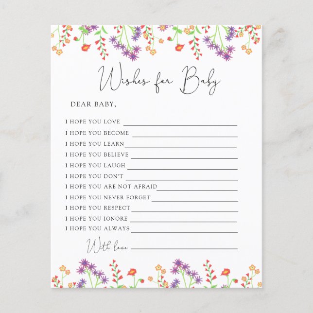 Wildblumen Wünsche für Kinder (Vorderseite)