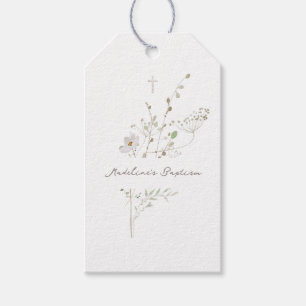 Wildblumen zarter Bouquet Taufe Geschenkanhänger