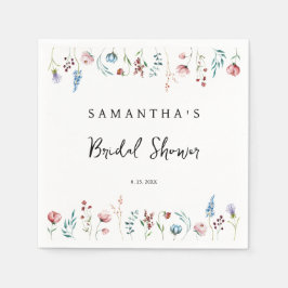 Wildblumen zartes Brautparty Serviette