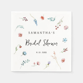 Wildblumen zartes Brautparty Serviette