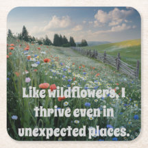 Wildblumen Zitat Meadow Untersetzer Set