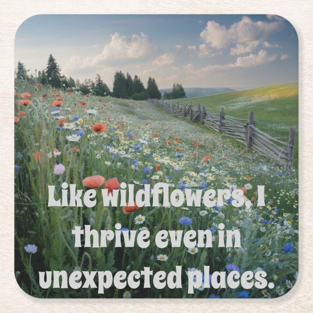 Wildblumen Zitat Meadow Untersetzer Set (Vorderseite)
