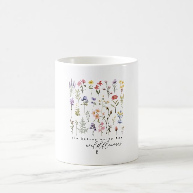Wildblumen-Zitat-Sublimation Kaffeetasse (Mittel)