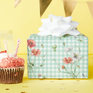 Wildblumen zu Gingham Geschenkpapier