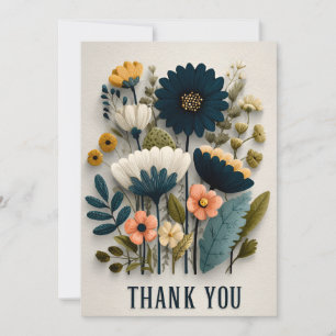 Wildblumen zu Texturpapier - Dankeschön-Karte Einladung