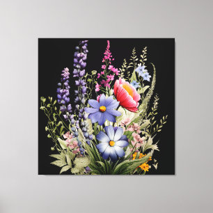 Wildblumen zum Schwarzen Botanischen Meer Leinwanddruck