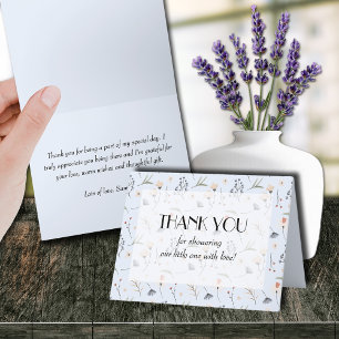 Wildblumen zur Blue Boy Baby Dusche Dankeskarte