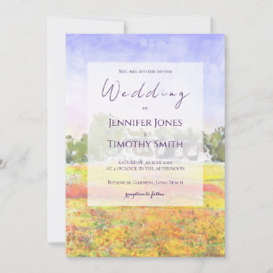 Wildblumenfeld Aquarell Einladung