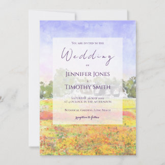 Wildblumenfeld Aquarell  Einladung
