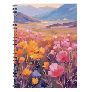 Wildblumenfeld Florale Landschaftsmalerei Notizblock