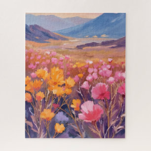 Wildblumenfeld Florale Landschaftsmalerei Puzzle