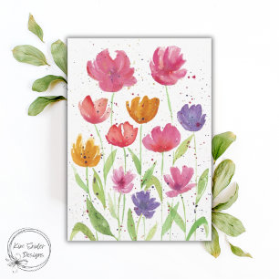 Wildblumenfeld Grußkarte Dankeskarte