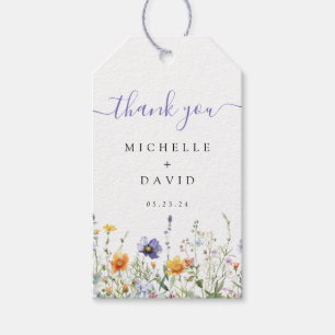Wildblumenfeld Hochzeit Geschenkanhänger