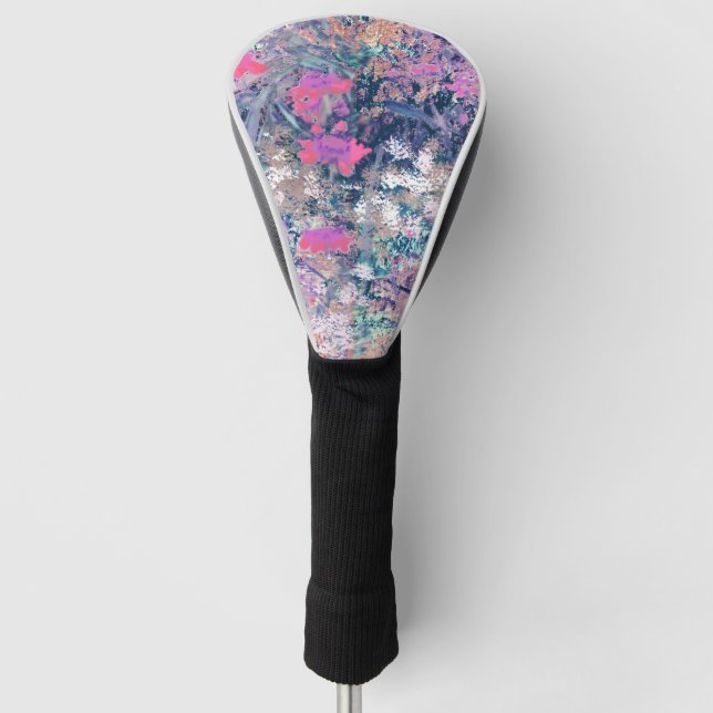 Wildblumenfeld-Impressionismus -Pink Golf Headcover (Vorderseite)
