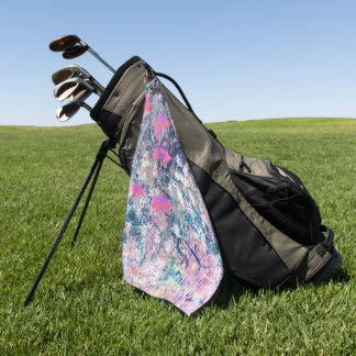 Wildblumenfeld-Impressionismus -Pink Golfhandtuch