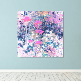 Wildblumenfeld-Impressionismus -Pink Leinwanddruck